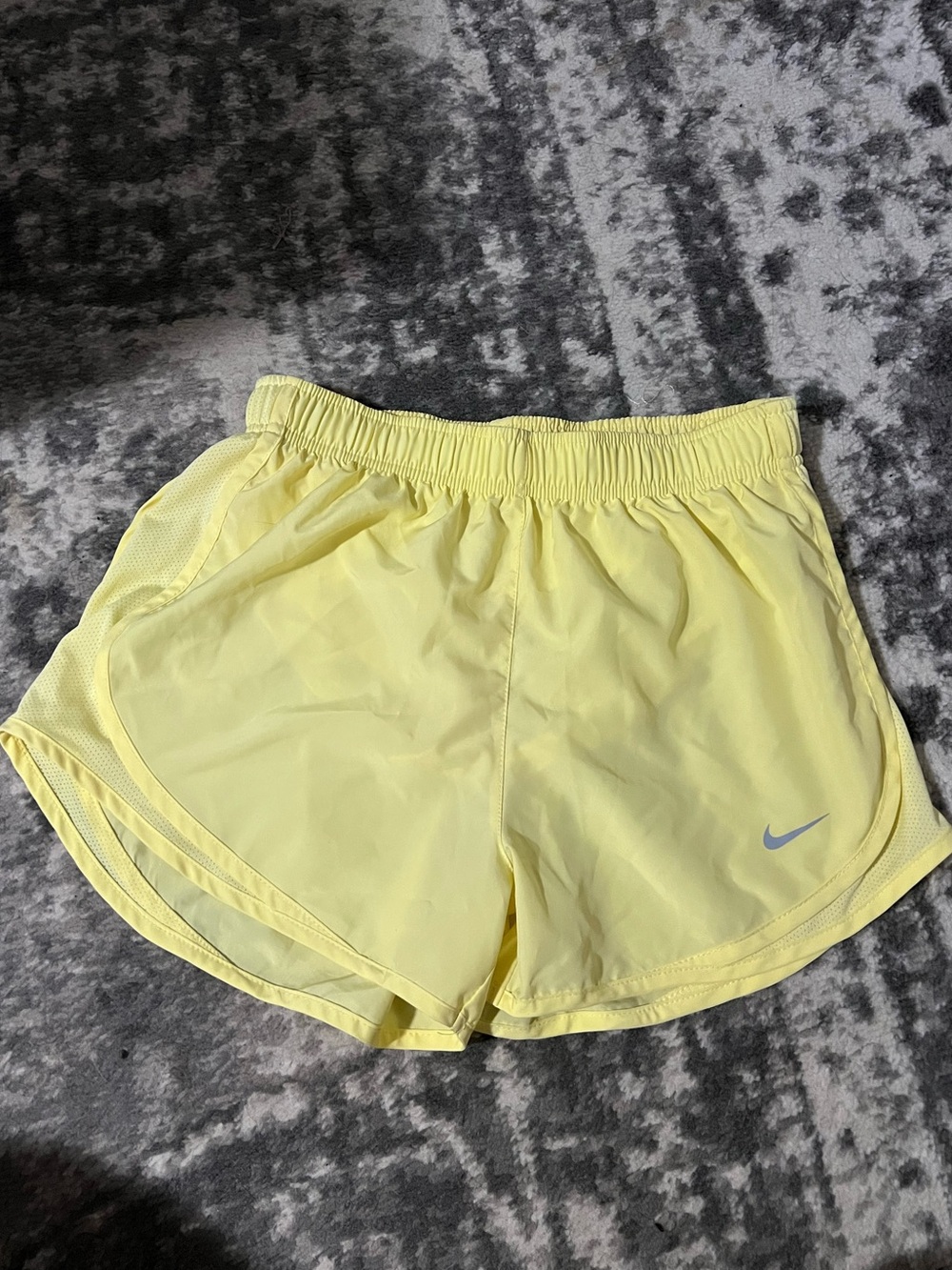 Nike Women's Light Yellow Athletic Running Shorts